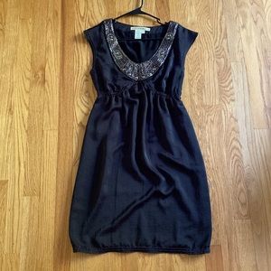 Black embellished neckline dress